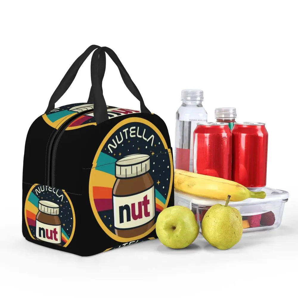Custom Italy Nutellas Thermal Insulated Lunch Bag Women Portable Lunch Container for Outdoor Picnic Storage Food Box