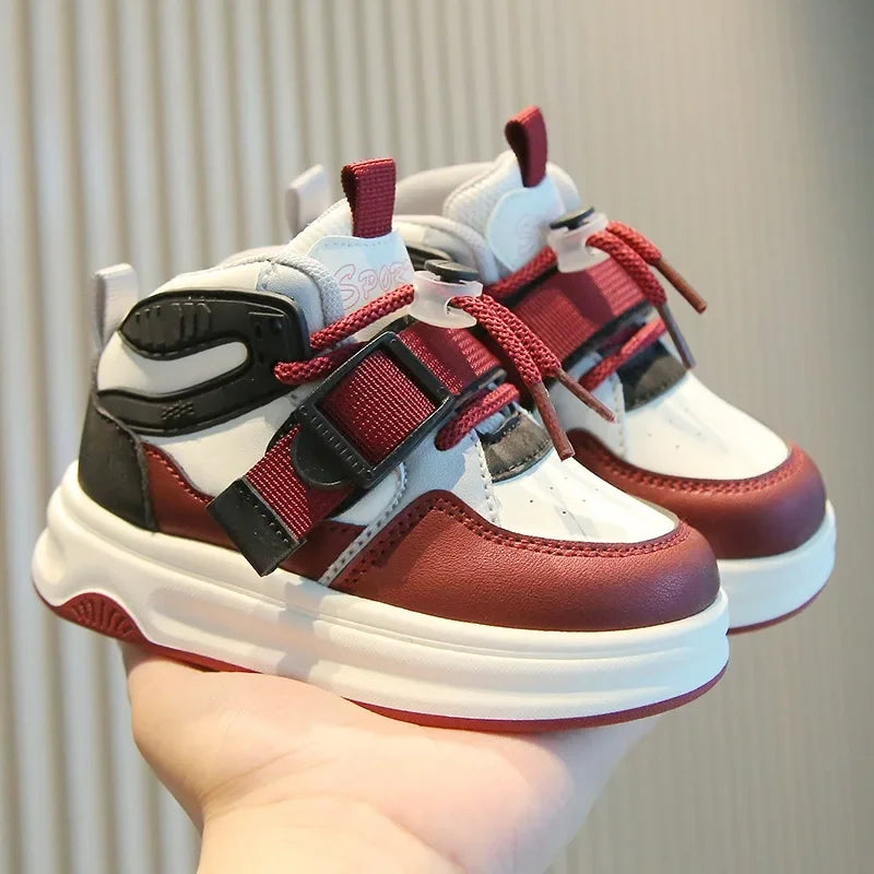 Kid Sneakers School High-top Causal Sports Shoes for Boy Non-slip Spring Autumn Children Fashion Girls Chunky Basketball Shoes
