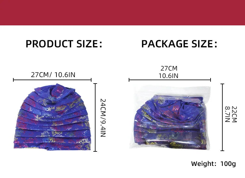 Fashion Wedding Geles African Headtie Auto Gele Turbans for Women Fabric Muslim Headwear Headpiece Female Head Wraps