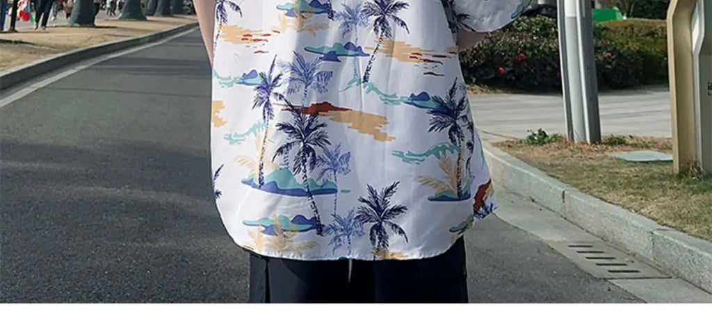 Men's Summer Floral Shirt M-XXXXXL Breathable Tropical Print Casual Beachwear 5XL plus Size Holiday Party Shirt for Hot Weather
