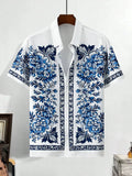 Men's Floral Printed High Street Luxury Casual Shirt for Social Parties Outdoor Vacation plus Size 2025 Fashionable Hot Selling