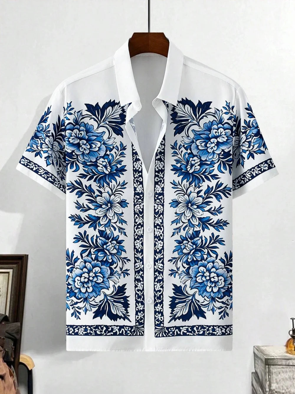 Men's Floral Printed High Street Luxury Casual Shirt for Social Parties Outdoor Vacation plus Size 2025 Fashionable Hot Selling