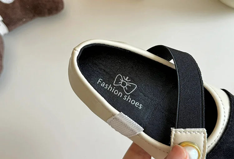Girl Leather Shoes 2025 Autumn New Brand Girl Shoes French Princess Shoe Elegant Mary Jane Shoe Soft Sole Party Dresses for Girl