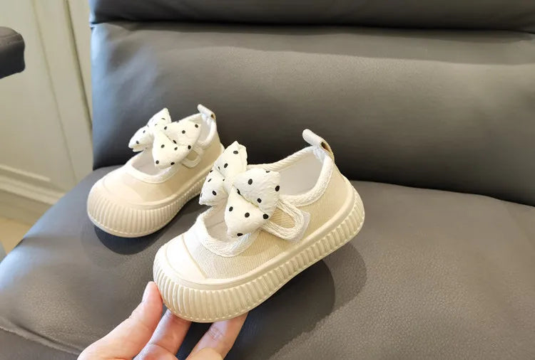 Zapatillas Kid Sneakers Autumn Anti Kick Girl Canvas Shoes Bow Baby Walking Shoe Soft Sole Casual Shoe Kid Shoes Zapatos Niña