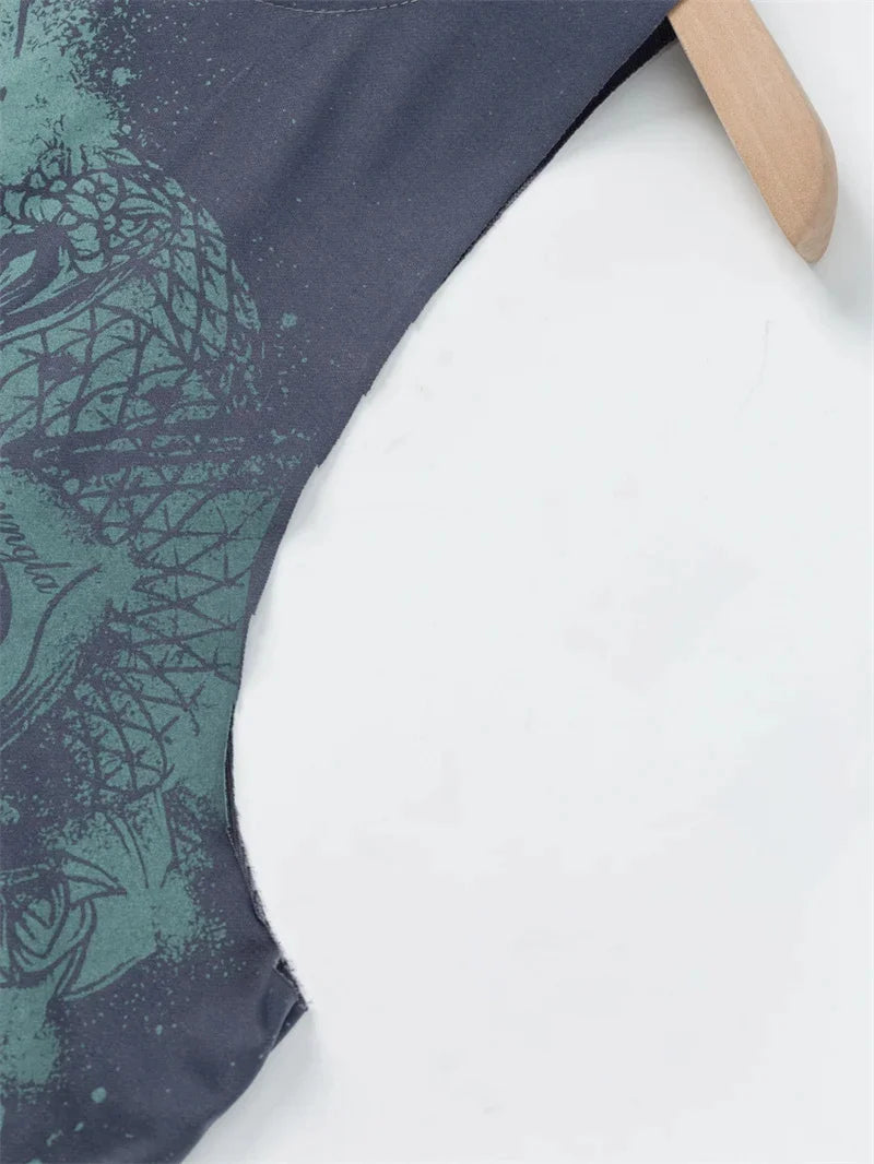 2025 Summer fitness Tank Top Men Fashio Comfortable Printed Loose tops Retro Style Sports Leisure Sleeveless vest Men sportswear