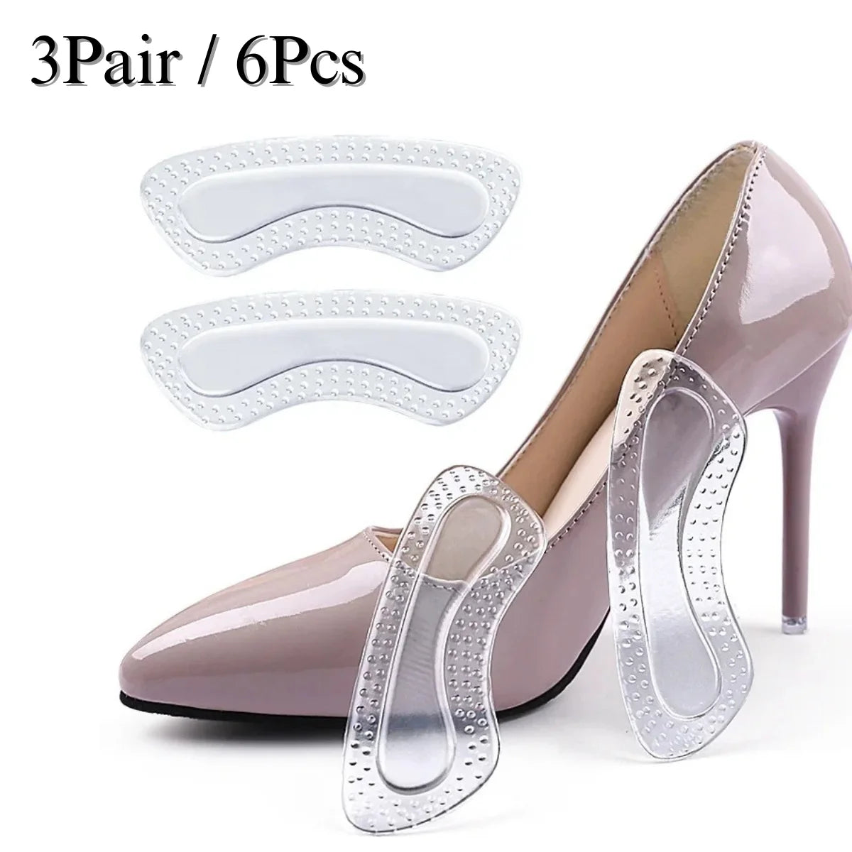 GEL Heel Protectors Women Silicone Cushion Foot Care Products Non Slip Shoe Pads for High Heels Adjustable Size Insoles