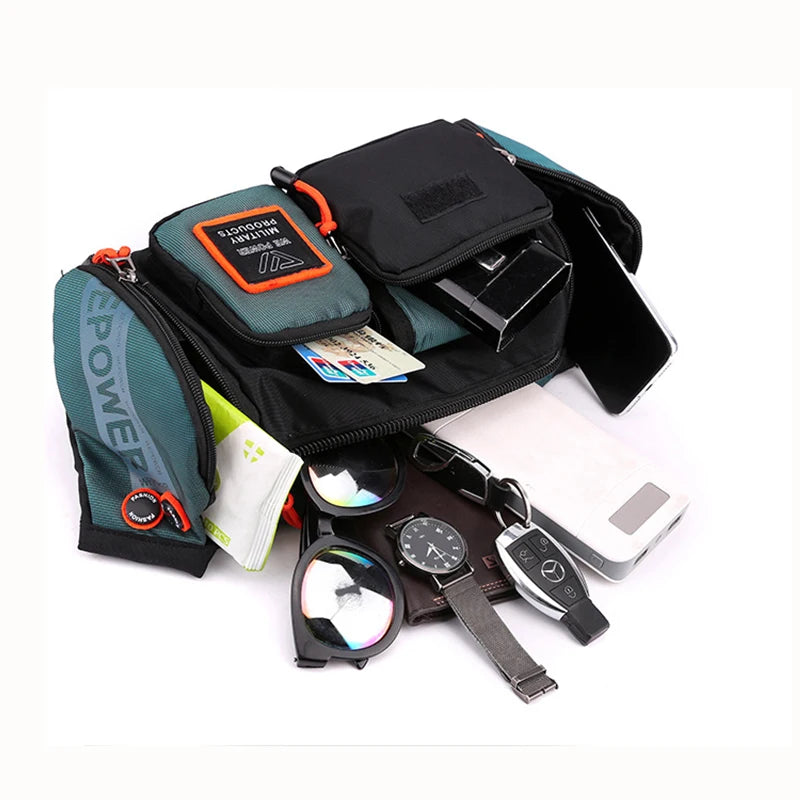 Men Waist Fanny Pack Bum Hip Sling Chest Belt Bag Multi-purpose Travel Climb Waterproof Nylon Male Cross Body Messenger Bags