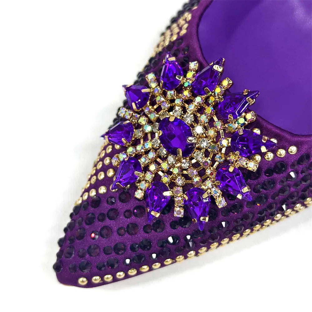 Nigeria Fashion Rhinestone-encrusted Ladies Party Shoes And Special bags High Heels And Dual Purpose Bag Women's Shoes