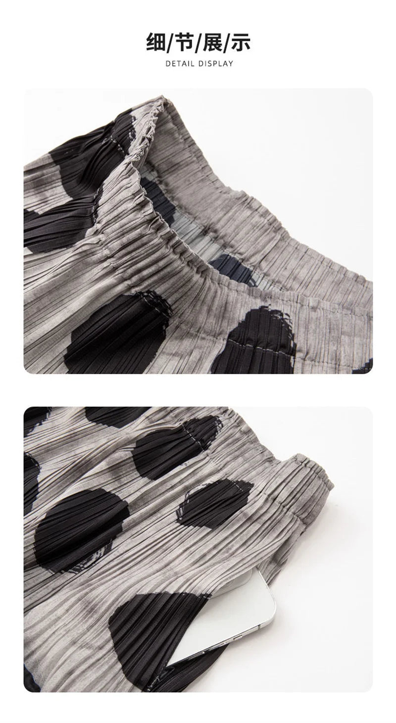 Skirts for Women Miyake Skirt Minority Design Sense Pleated Skirt Female  High Waist Printing Loose hip Skirt Pleated Skirt