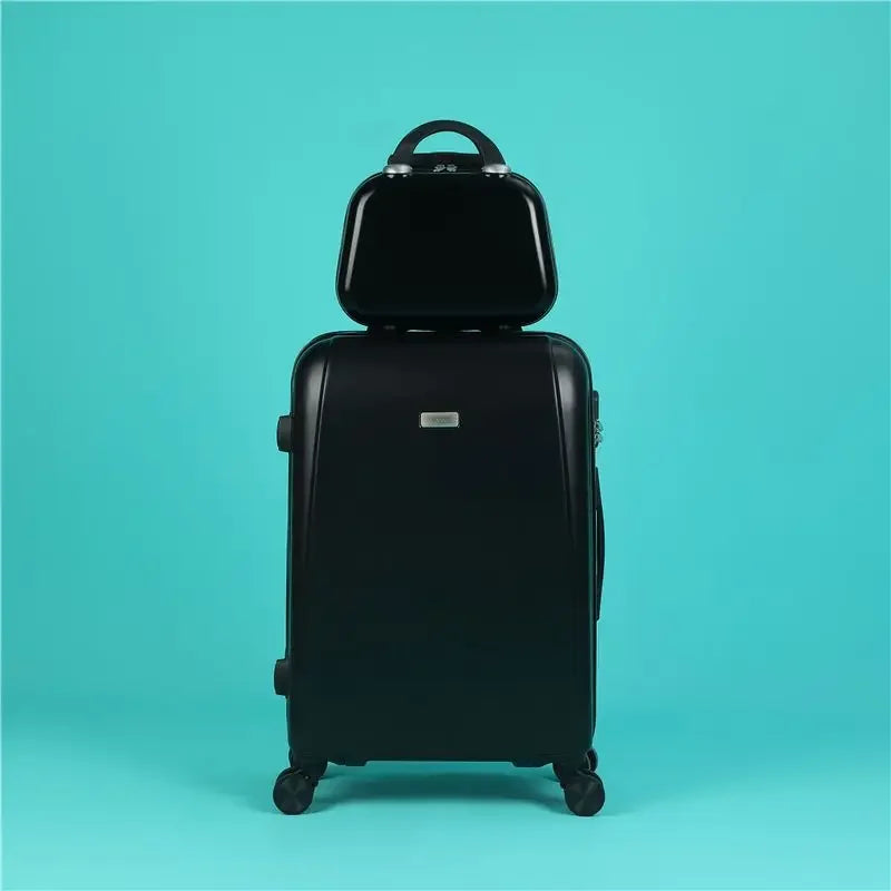 Travel suitcase on mute Universal wheels  ABS +PC Rolling Luggage set 20 inch carry on Cosmetic bag zipper luggage-bags valises