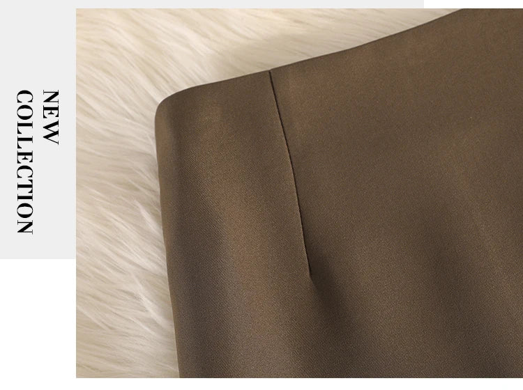 Elegant Office Ladies Work Suit Straight Skirt Women Autumn Winter Korean Fashion High Waist Split Business Midi Long Skirts