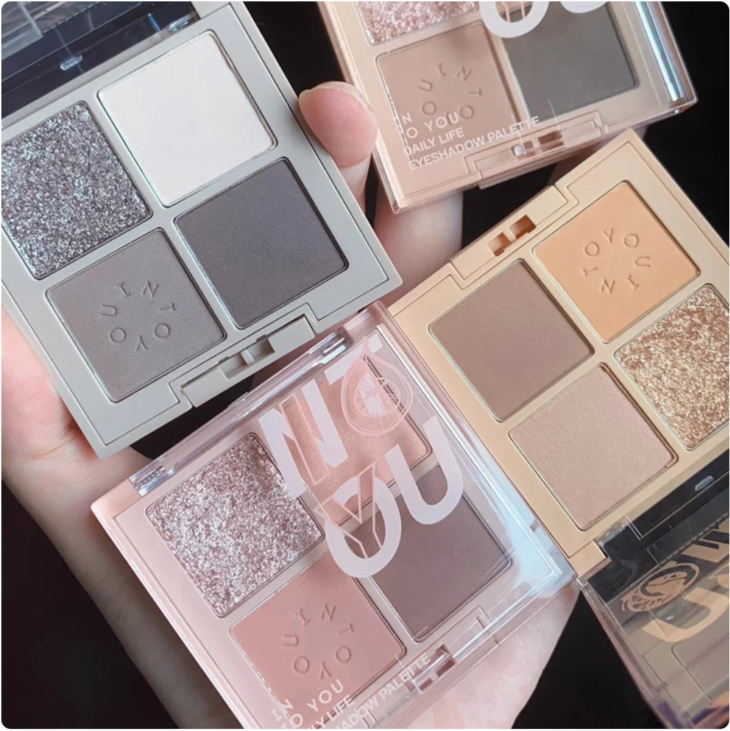 Into YOU Eyeshadow Palette Four Colors Minced Potatoes Matte Earth Color Sesame Palette Makeup Cosmetics