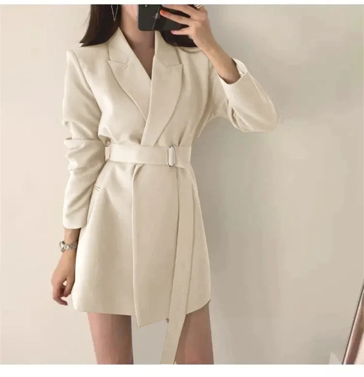 Women's Blazers New in Outer wears New in Casual Temperament High Quality Jacket Ladies Tops White Official Blazer Women