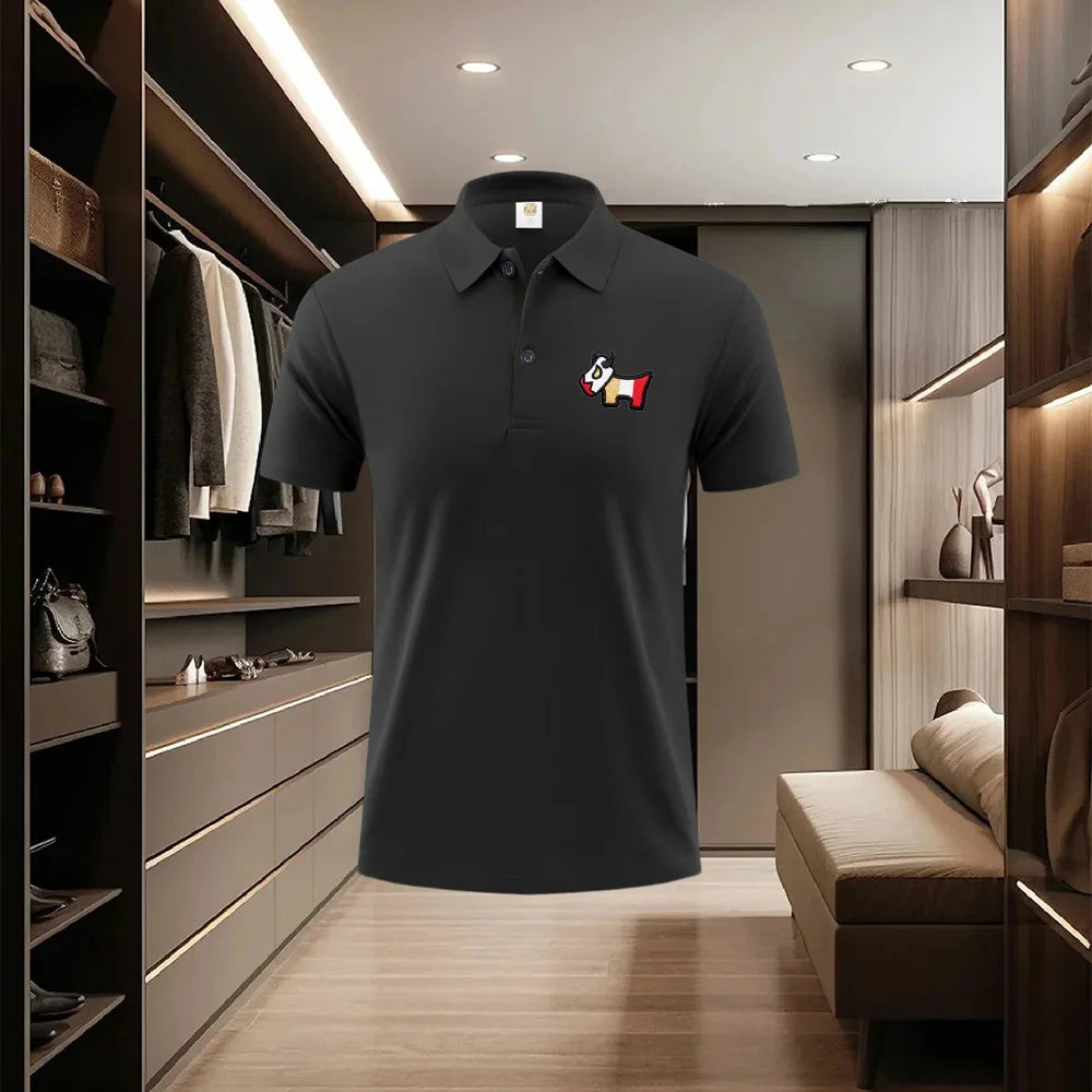 Men's collar polo shirt, casual business fashion, slim fit polo shirt, new summer 2026 collection