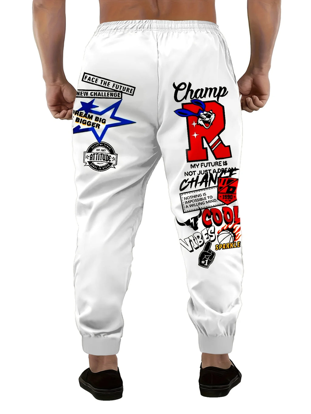 The new men's trousers for Spring and Autumn 2025 are casual fashionable soft comfortable and simple with 3D pattern prints