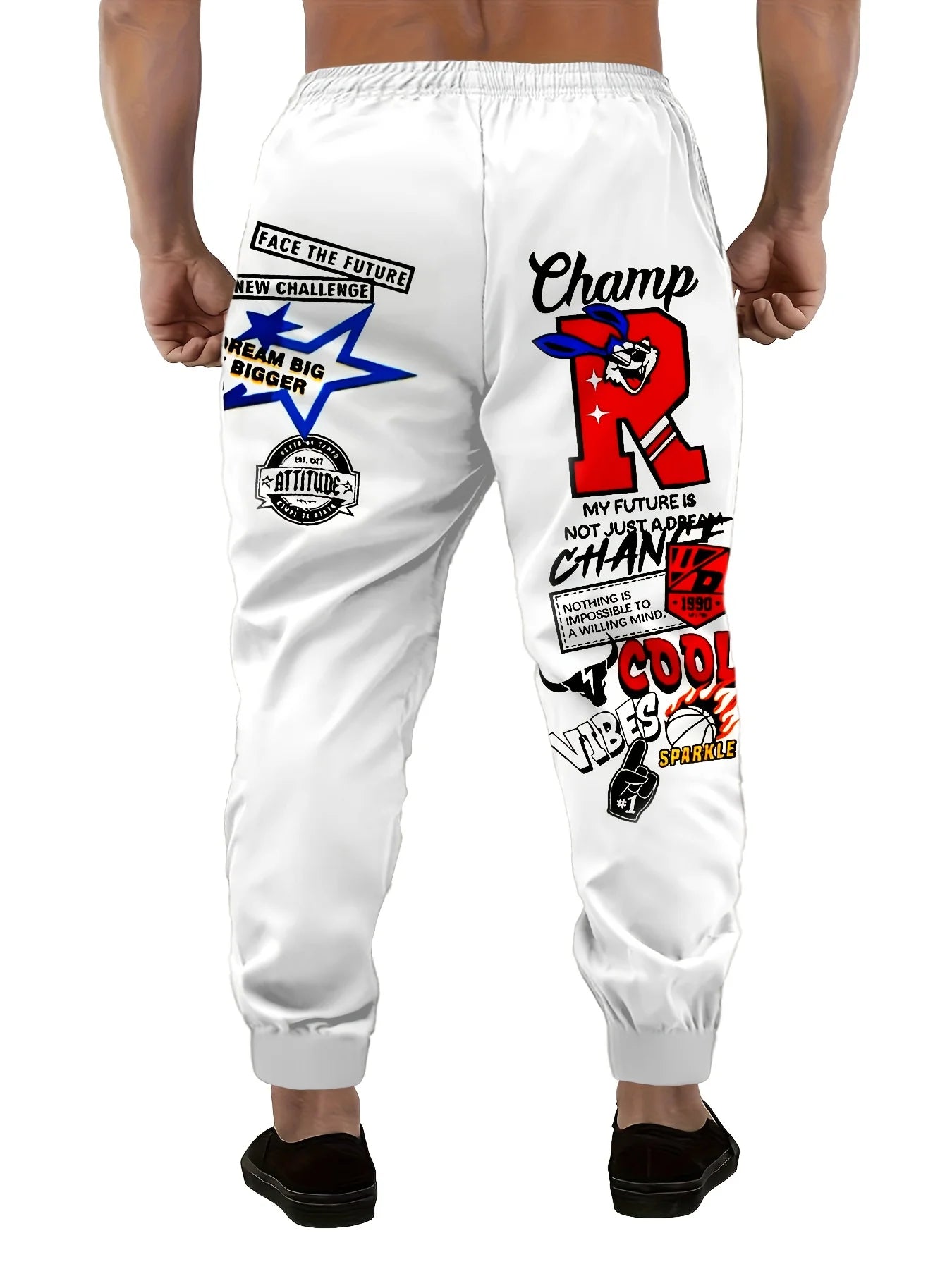 The new men's trousers for Spring and Autumn 2025 are casual fashionable soft comfortable and simple with 3D pattern prints