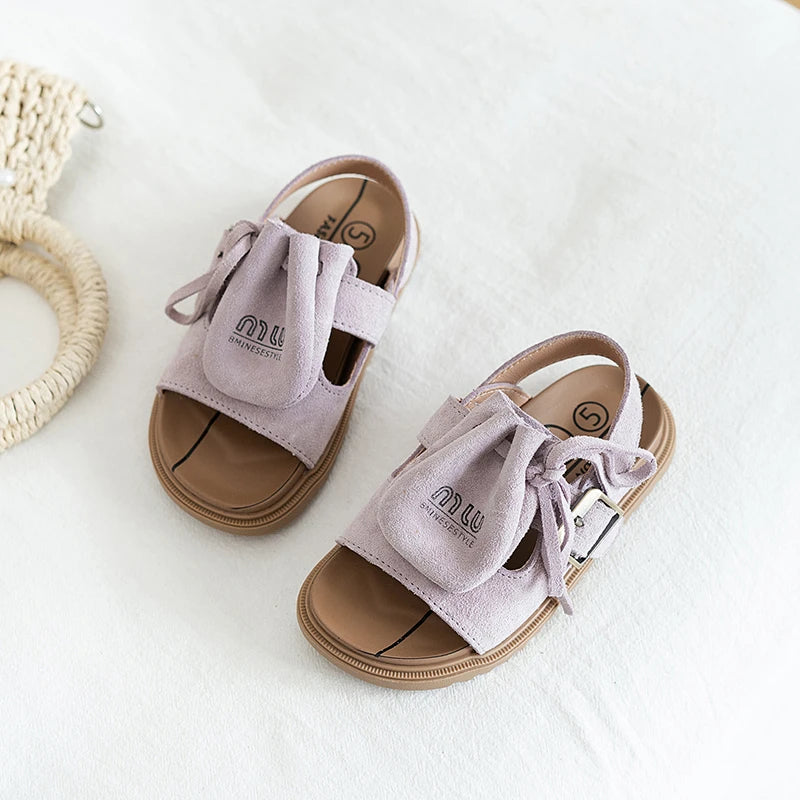 2025 Sandals for Boys Fashion Summer Shoes 3-16 Years Girls Open Toe Matte Pu Leather Shoes Sandals Children Slippers