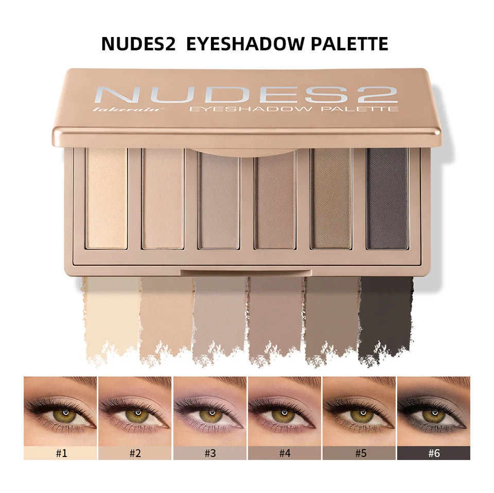 Nudes2 Eyeshadow Palette Rich Pigment Neutral Shades Long-Lasting Eye Makeup Blendable Color Matte Nudes Eyeshadow Palette