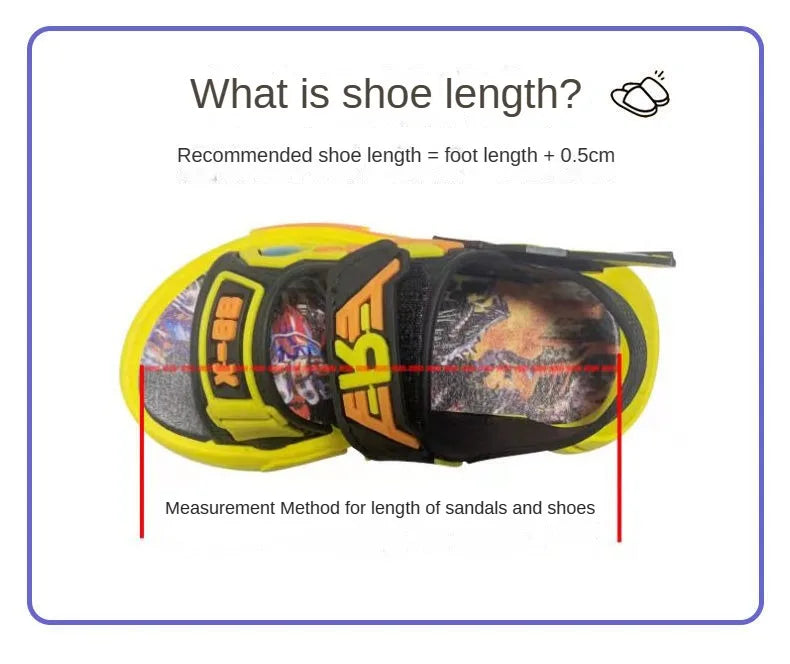 Kids Sandals for Boys 3-12 Year Old Soft Sole Anti Slip Cartoon Design Beach Outdoor Sandals