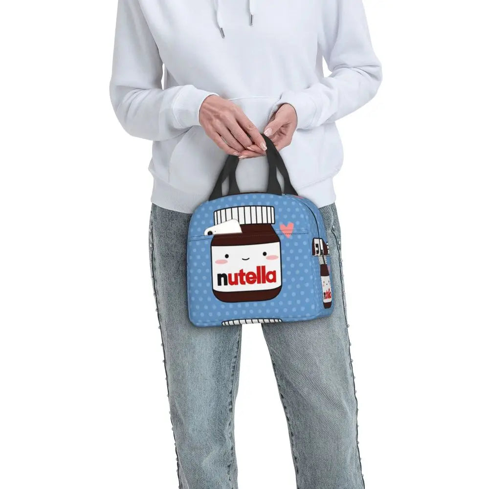 Custom Italy Nutellas Thermal Insulated Lunch Bag Women Portable Lunch Container for Outdoor Picnic Storage Food Box