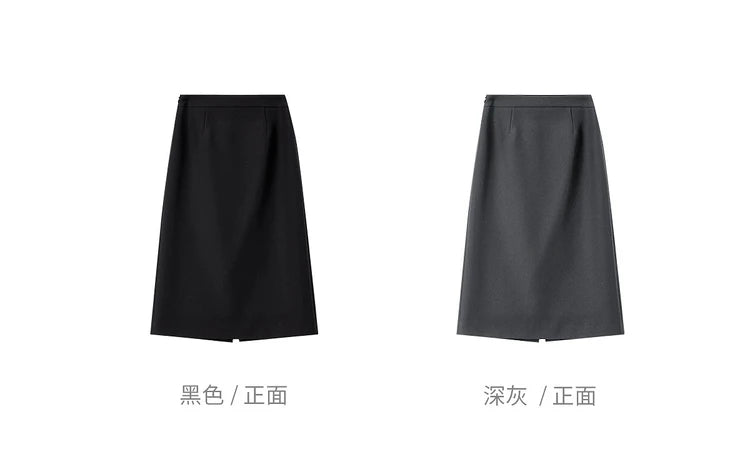SENTUBILA Office Wear Straight Skirt 2026 Autumn New Arrival Slit Midi Skirt Elegant Office Lady Clothing 153QF2300