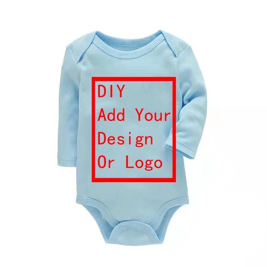 Kids Customized Print T Shirt Baby Custom Your Own Design Or Logo T-shirt Boys and Girls DIY Newborn Clothes 0-2 years old
