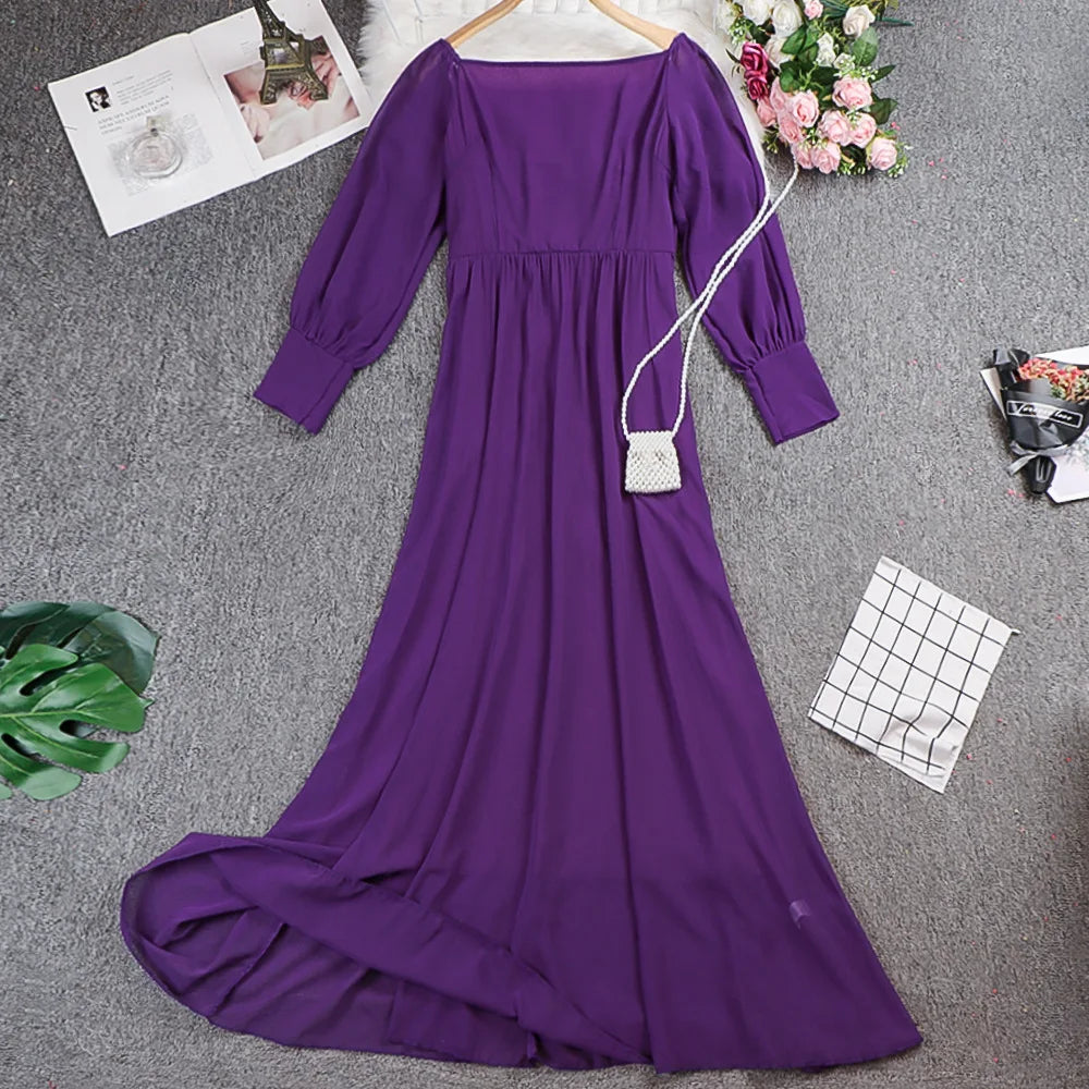 2024 Sexy Evening Dress for Women Party Gown High Waist Tulle Princess Skirt Long Sleeve round Neck Single Piece Spring Summer