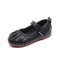 Girls Soft Sweet Princess Dance Shoes for Party Wedding Children's Fashion Pleated Leather Shoes Kids New Chic Solid Color Flats