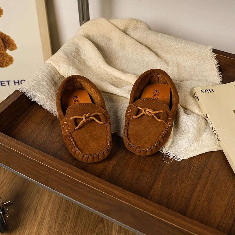 Boy Leather Shoe Simple Versatile Children's Shoe for Girl Fashion Soft Kids Causal Flat Loafers Solid Color Moccasins Versatile
