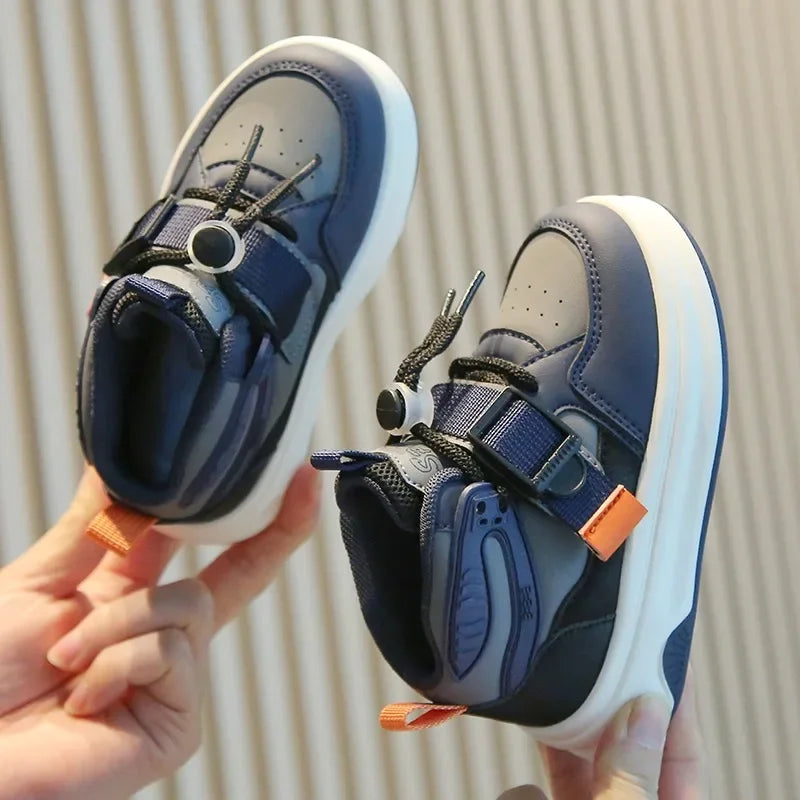 Kid Sneakers School High-top Causal Sports Shoes for Boy Non-slip Spring Autumn Children Fashion Girls Chunky Basketball Shoes