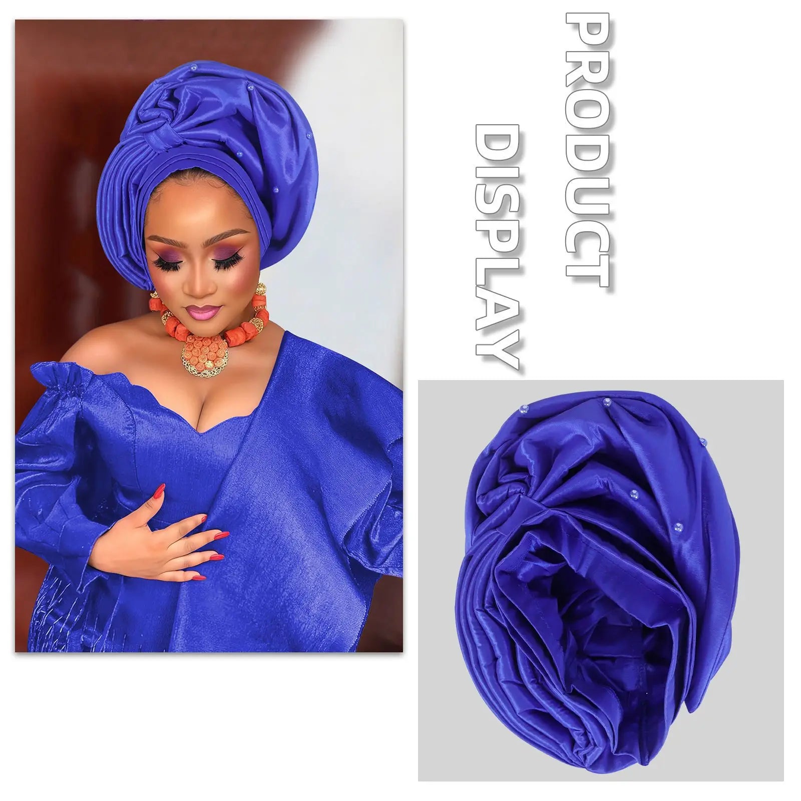 New Luxury Shiny Turban Cap for Women African Auto Gele Headties Nigeria Wedding Party Geles Hijab Bonnet Hat Head Wrap Headgear