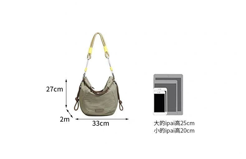 Women Bags Nylon 2026 New Fashion Luxury Korean Sweet Office Lady High-Capacity Shoulder Bag Handbag