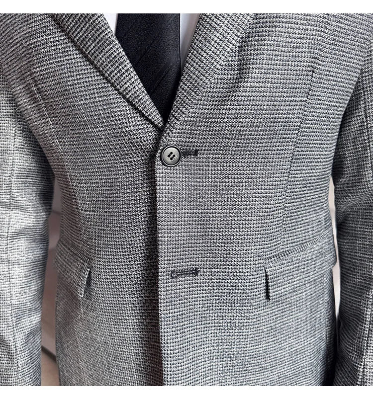 Men Suit Jacket Blazer Hombre High-quality Fashionable and Elegant Men Business Slim Fit Suit Jacket Social Party Formal Jacket