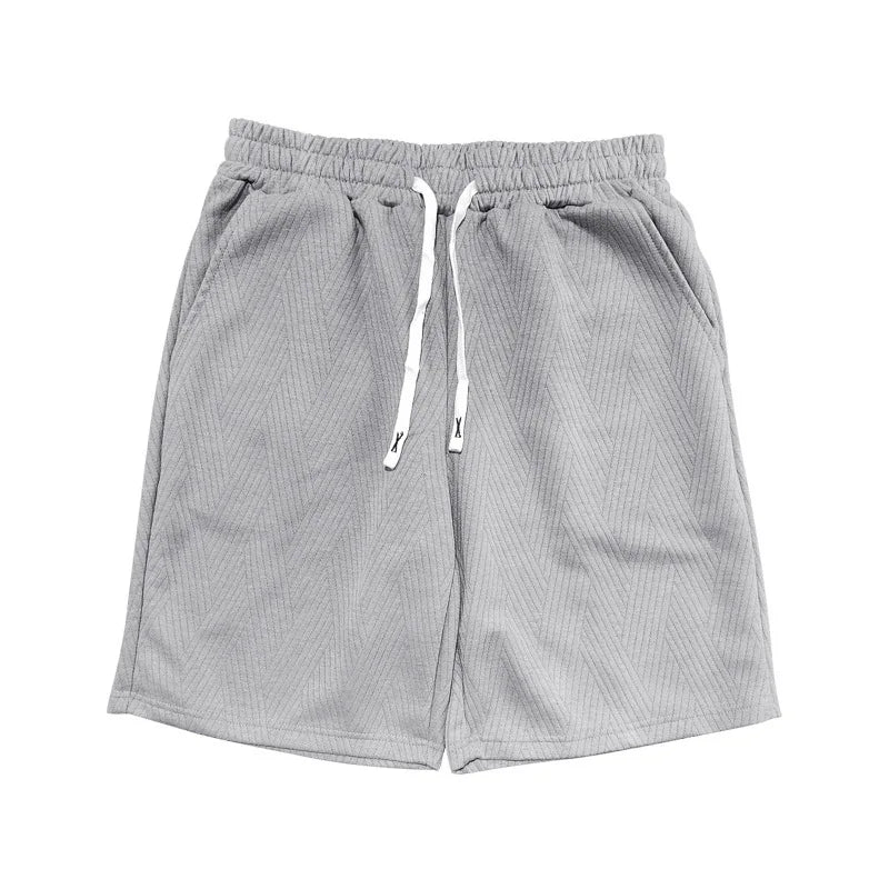 2026 Men's Casual 2 Piece Set Fashion Jacquard Knitted T-shirt Hooded Sleeveless Vest Elastic Waist Shorts Jogging Fitness Suit