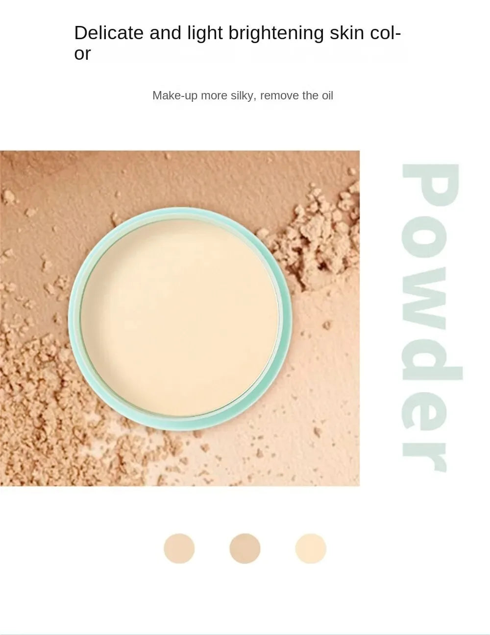 Natural Oil Control Makeup Powder Brightening Mist Facial Modification Powder Waterproof Lightweight Powder Dispersal Make up