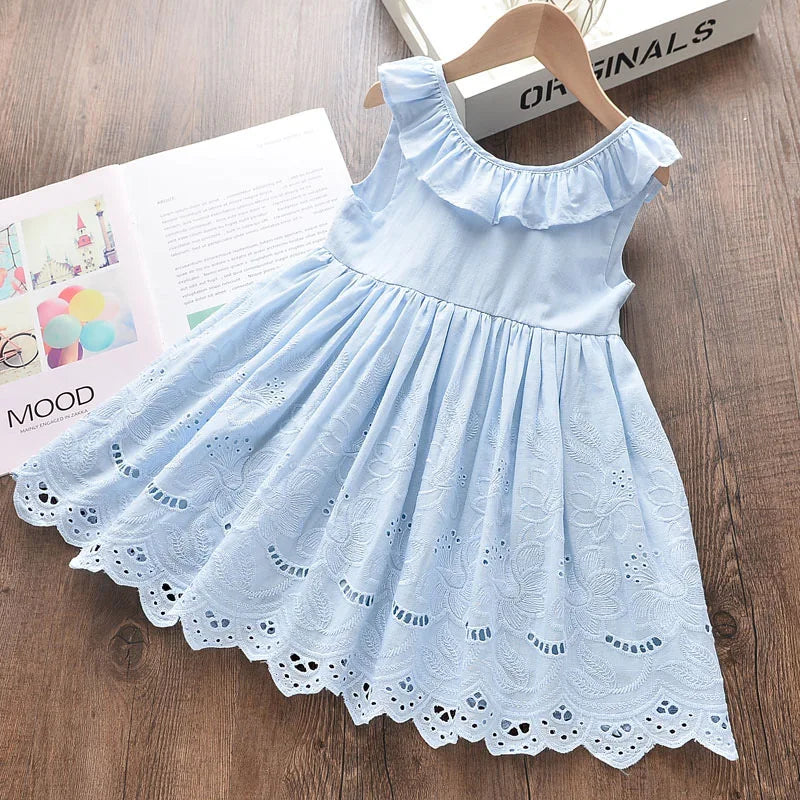 Baby Girls' Elegant Dresses 206 New Summer Kids Party Costumes Girl Floral Princess Outfits Children Vestidos Clothing