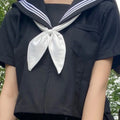 Women Sexy Black JK Suit Japanese School Uniforms Style S-3xl Student Girls Navy Costume  Sailor Blouse Pleated Skirt Set