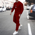 Men's Two-Piece Set O-Neck 2 Pieces Sets Tracksuit Hooded Sweatshirt +Drawstring Pants Male Sport Hoodies Running Sportswear