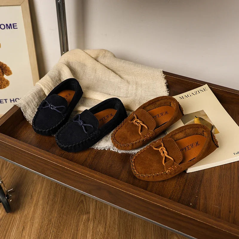 Boy Leather Shoe Simple Versatile Children's Shoe for Girl Fashion Soft Kids Causal Flat Loafers Solid Color Moccasins Versatile