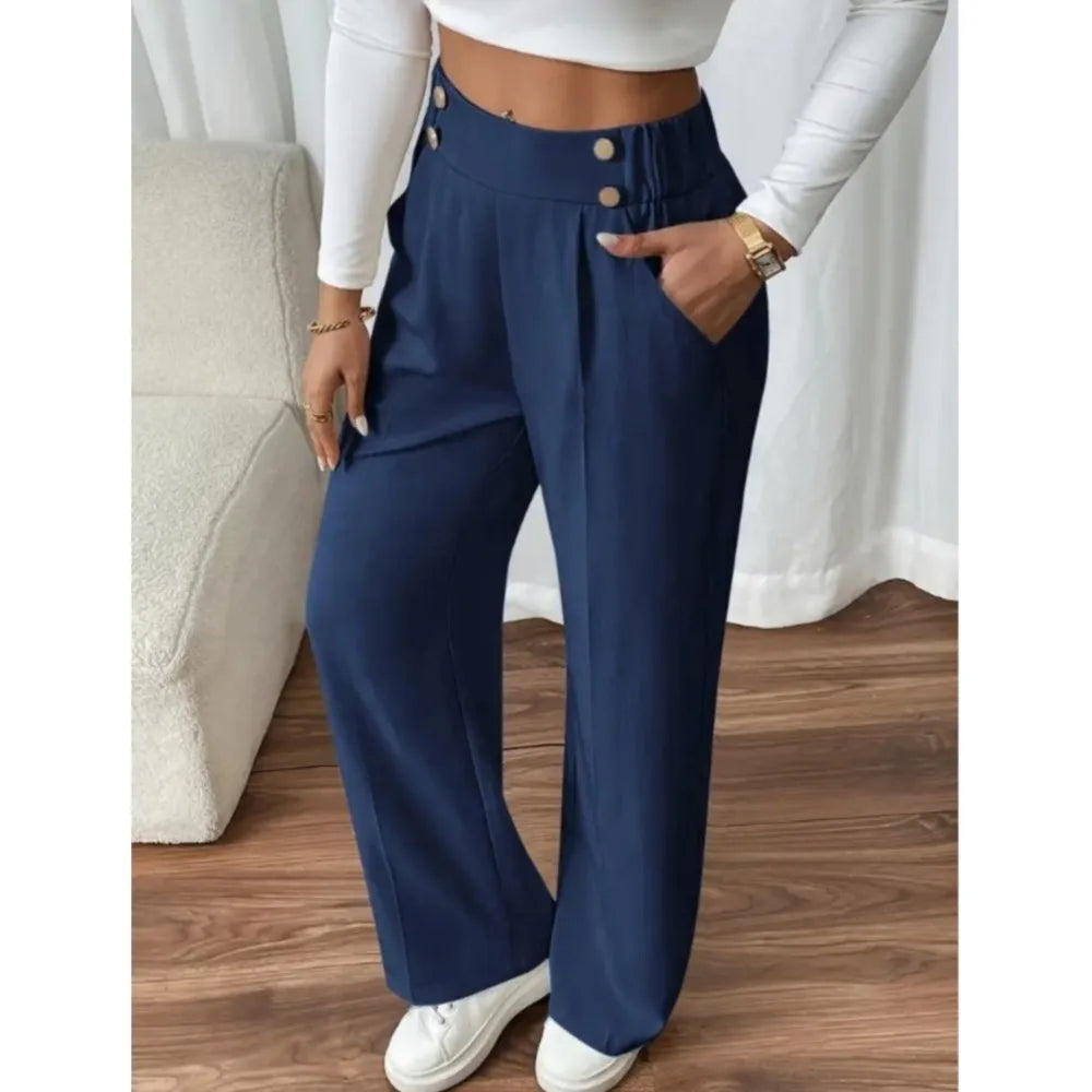 Women's Trousers Casual High-waisted Trousers Loose Temperament Versatile Office Female Straight Long Pants 2025