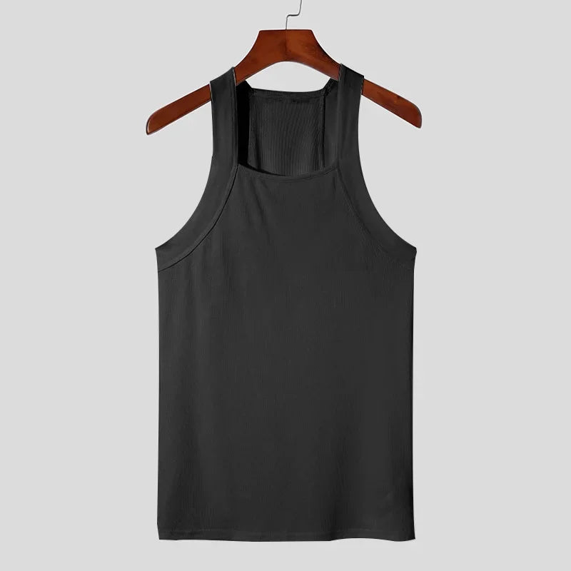 Summer Men's New Solid Color Fashion Sleeveless Shapewear Europe and America Men Sexy Tight Elastic Vest S-4XL