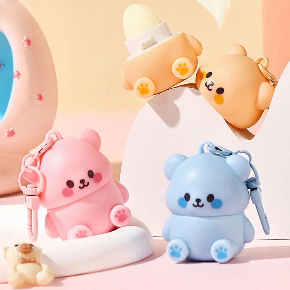 1PCS Childrens Lip Balm Bear Shape Moisturizing Care Kids Adult Lip Protection Dryness Prevention Gentle Lip Care Essential