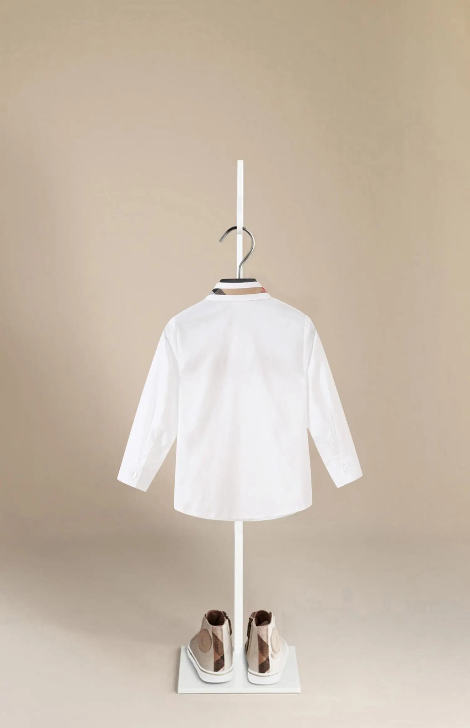 Baby Teenage Clothes School Uniform Boys Shirts White Striped Long Sleeve Turn-down Collar Kids Shirt for Boys Children Tops
