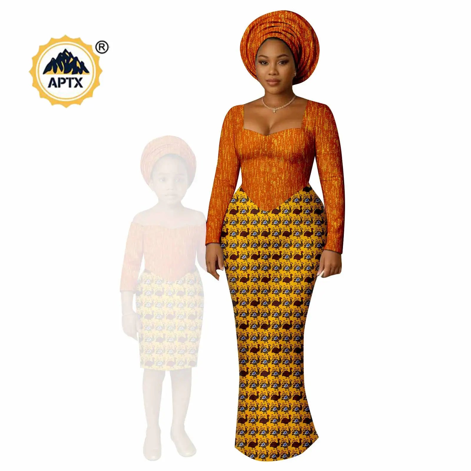African Print Long Dresses for Women Family Outfits Dashiki Couple Clothes Mom and Daughter Dresses Ankara Outwear 25F029