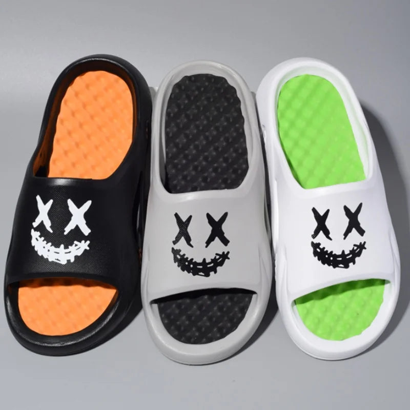2025 new men's massage slippers indoor and outdoor sandals beach casual shoes comfortable soles men's slippers large
