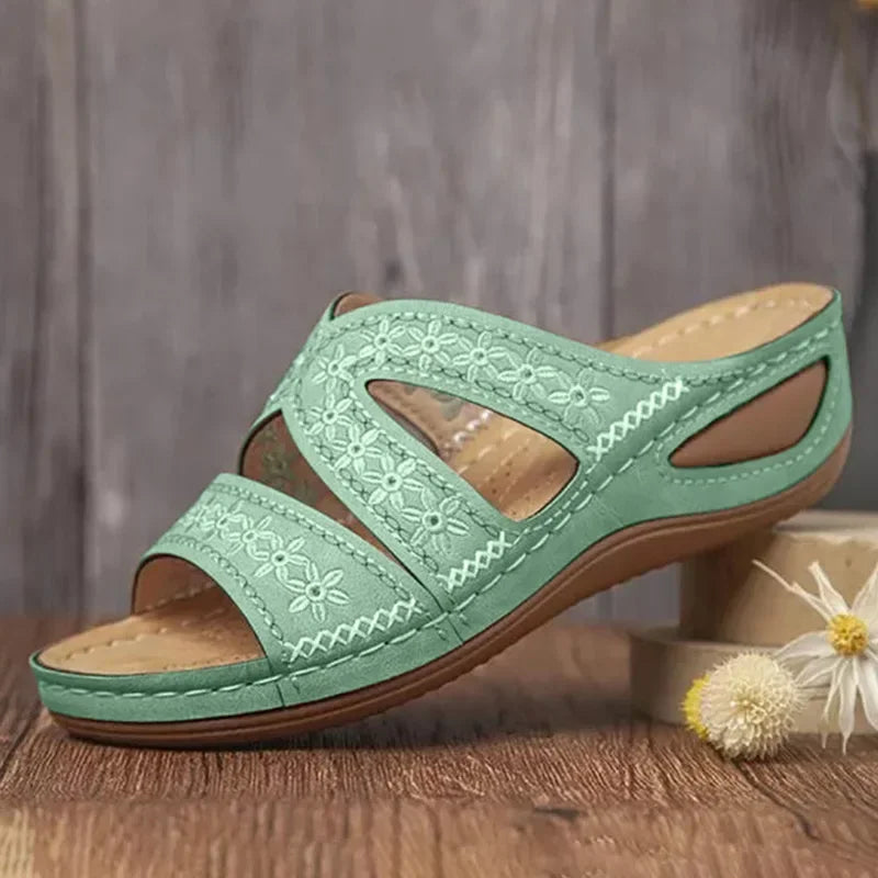 Summer Women Wedge Sandals Premium Orthopedic Open Toe Sandals Vintage Anti-slip Leather Casual Female Platform Retro Shoes