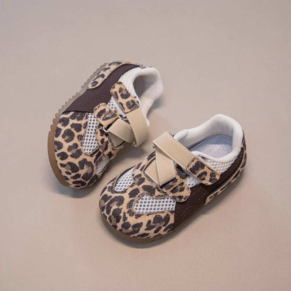 Kid's Sneakers Summer Sport Shoes For Children Mesh Breathable Leopard Boy's Girl's Running Footwear Anti-slippery Ergonomics