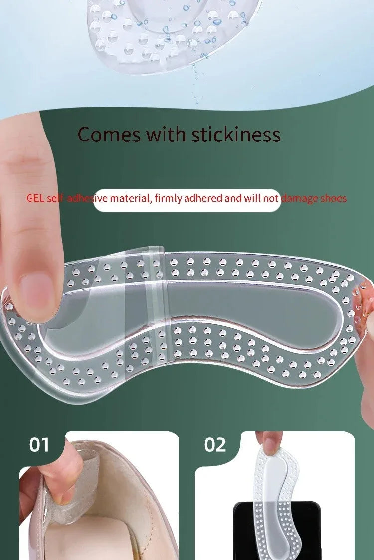 GEL Heel Protectors Women Silicone Cushion Foot Care Products Non Slip Shoe Pads for High Heels Adjustable Size Insoles