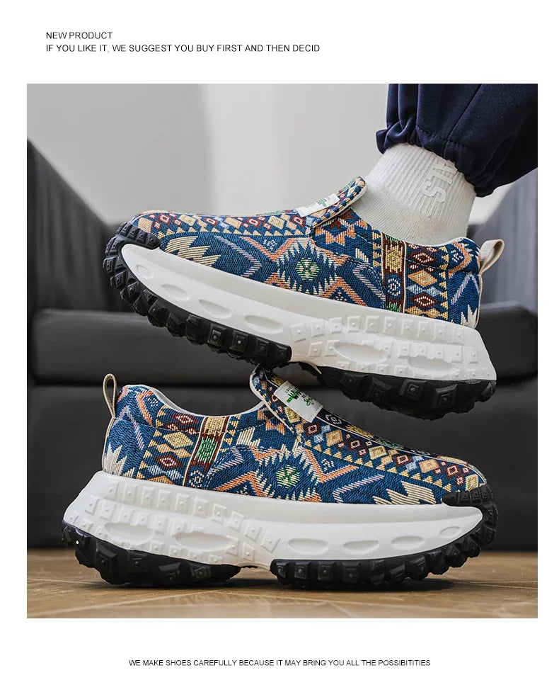 Men Shoes New Casual Shoes Soft Casual Sneaker Breathable Running Shoes For Man Bohemian Style Canvas Shoes