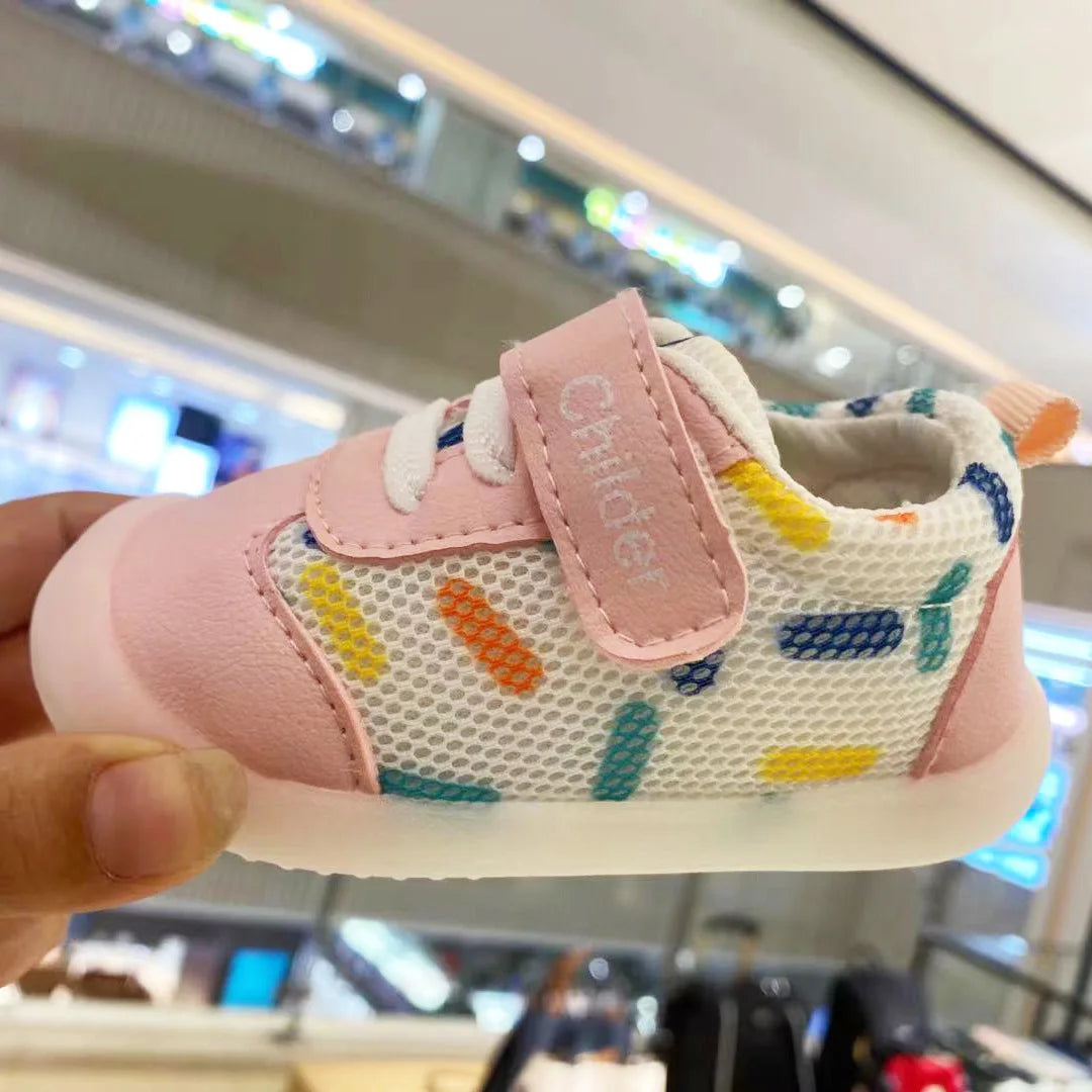 Kid Sneakers 2025 Spring New Mesh Baby Shoe Soft Sole Anti Slip Walking Shoe Light Girl Shoes Allmatch Boy Kid Shoes Кроссовки